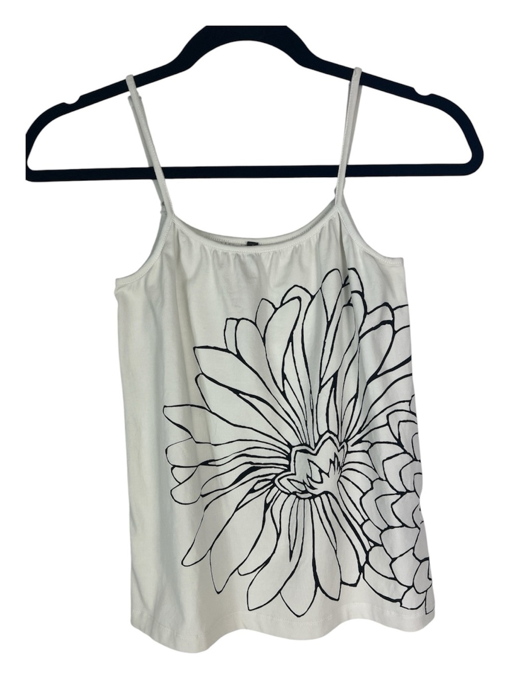 Cop. Copine Sz 2 Cami White Floral Graphic Print